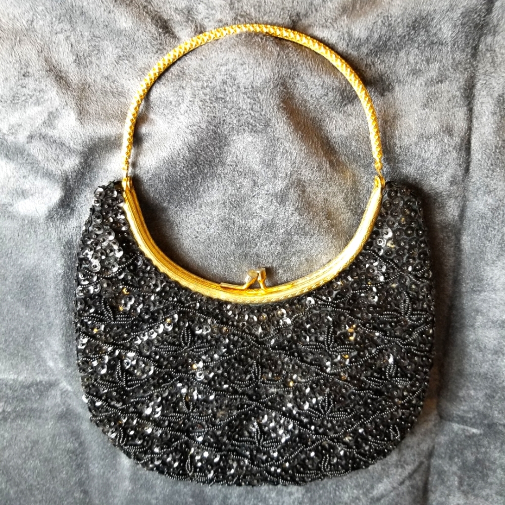 Vintage Richere Bag by Walborg Beaded Sequin Evening Bag Purse